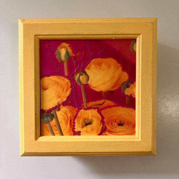 Vintage Wood Flower Jewelry Box - Découpage and Painted, 1980's - Picture 4 of 8